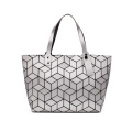 Diseño único Elevación de agua Cube Diamond Lattice PU Bolsa de asas geométrica para mujeres