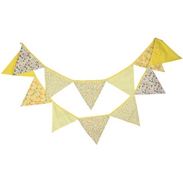 Multicoloured Pastel Double Layer Cotton Fabric Pennant Flags Bunting Banner Garland for Events