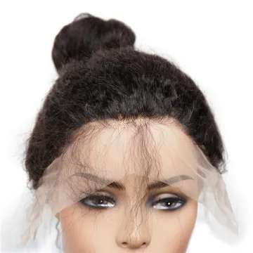 LSY HD Transparent Film 100 Human Hair Kinky Straight Front Lace Wig Human Hair