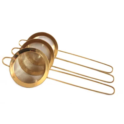 Stainless Steel Golden Barware Fine Mesh Strainer
