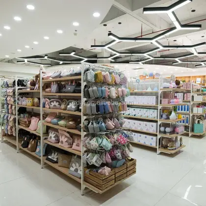 Wooden Cosmetic Display Rack 5 Layer Miniso Shelf