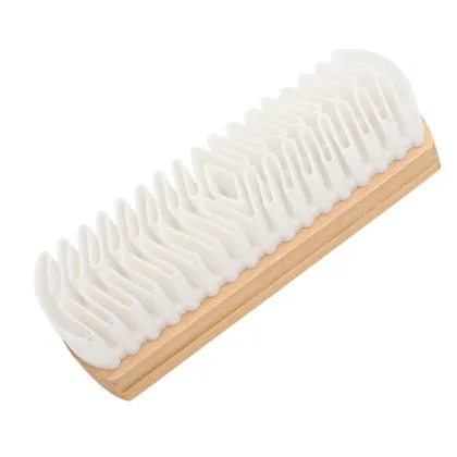 Wooden Shoe Brush - Velvet Care Brushes & Silicone Clean Brush