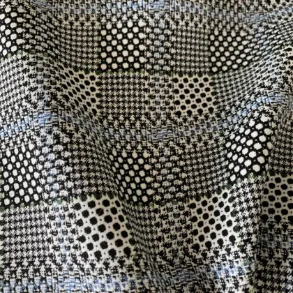 Polyester Viscose Spandex Checks Fabric