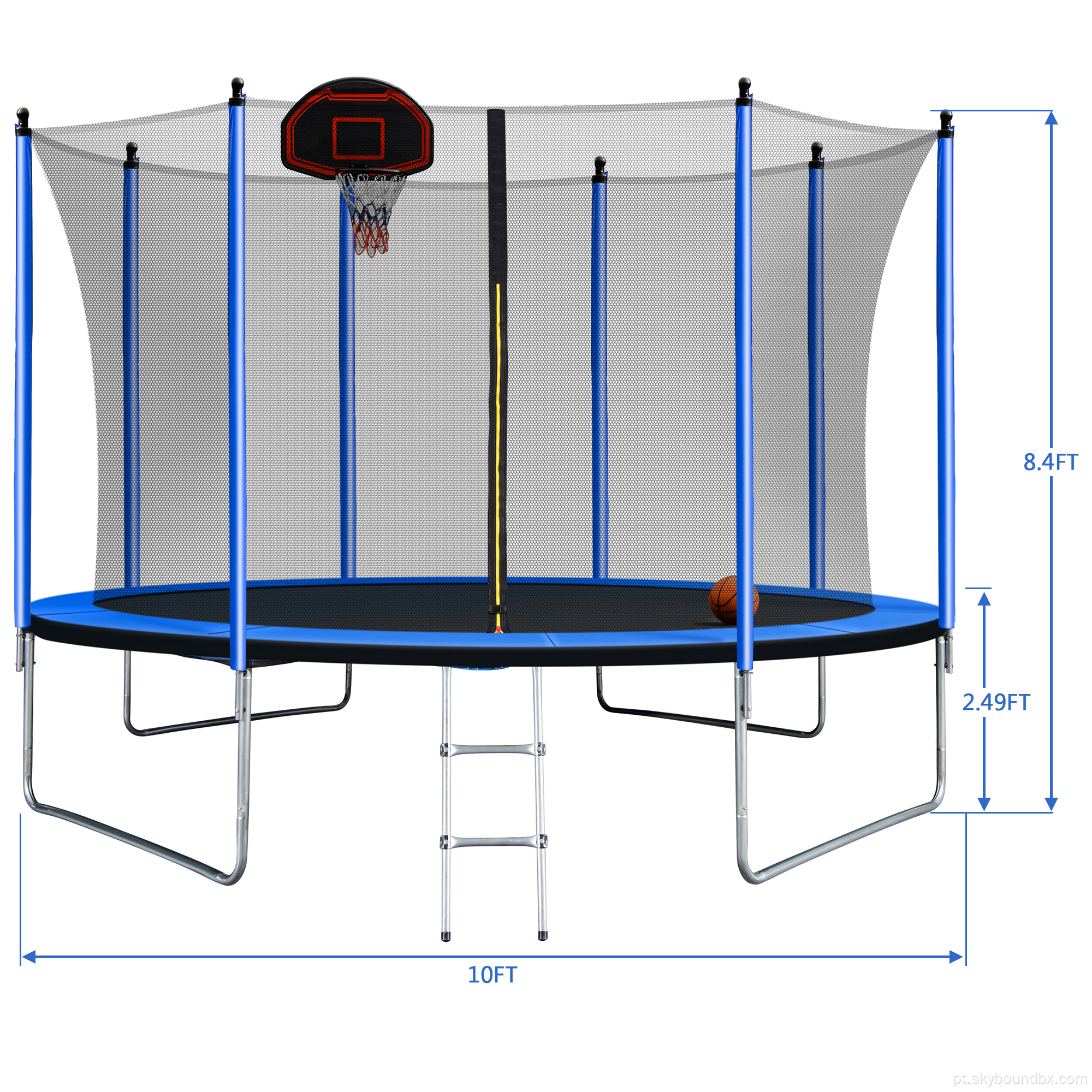 Trampolim de 12 pés de 12 pés com trampolim aprovado pelo CPC ASTM