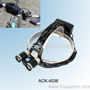 2x Cree R2 High Power Aluminum Headlamp / Bicycle Lamp Ack-4036 