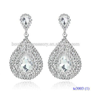 Diamond-studded Crystal Drop Earrings