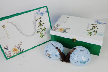 Green Tea General Wooden Packaging Box and Bag
