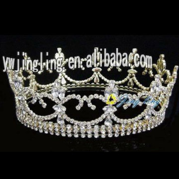 Full round rhinestone accessory pageant crowns for sale