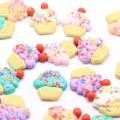 Neu Ankunft 24 * 28MM Polymer Clay Kuchen Perlen Kawaii Clay Streusel Cupcake Cabochons Haarschleife Center DIY - 100Stücke / Beutel