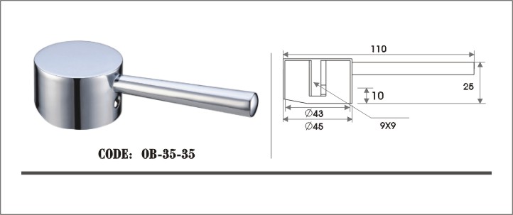 Chrome Zinc 35mm Faucet Handwheel Handle