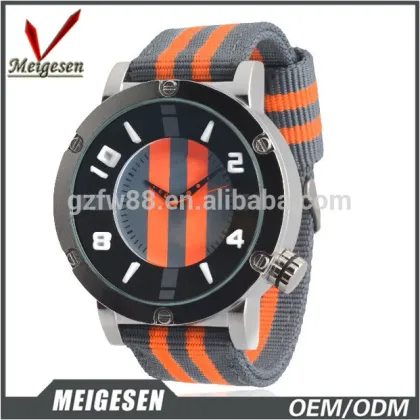 nylon canvas watch strap quartz stainless steel black watch