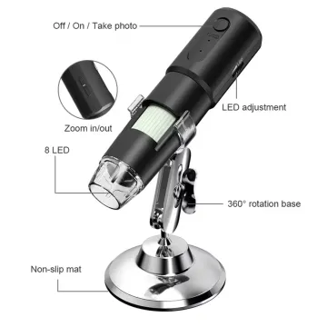 WiFi Wireless Digital Microscope: Portable HD USB Microscope with Adjustable Stand
