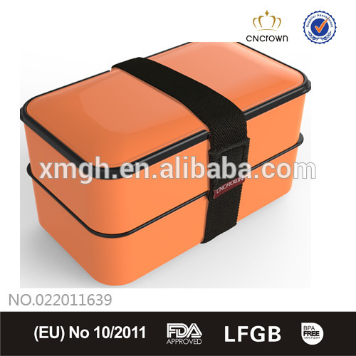 2016 Orange Bento Box, FDA Approved, Microwave & dishwasher safe