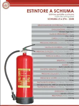 STORE PRESSURE FOAM FIRE EXTINGUISHER WITH EN3 ESTINTORE A SCHIUMA
