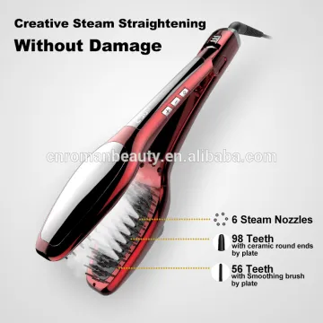 New Arrival Professional Electric Hot Air Brush Digital LCD Brush Steam Hair Straightener