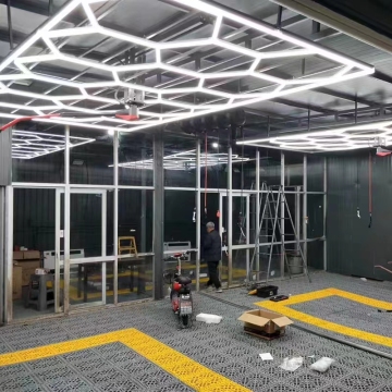 Hexagon Stage Wall berbentuk LED Cermin Cermin Smart With Touch Bulb in Black: Menards Exclusive