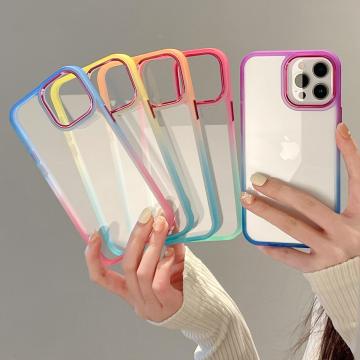 Gradient Acrylic TPU Phone Cases for iPhone 11/12/13/14 Pro Max XS XR X