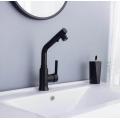 Matte Black Brass Pull Out Bathroom Basin Faucet