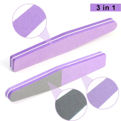 Gelsky Nail Supplier 3 Way Nail Buffer 3 In1 Sponge Nail Buffer