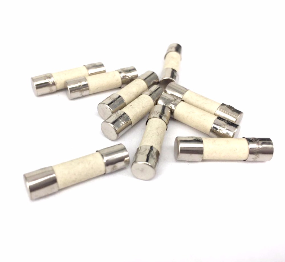 O/DxLength 5x20mm/6x30mm 160mA 200mA 1A 5A 10A 15A 20A 250V Fast/Slow Blow Ceramic Tube Fuses Electron Component Microwave Oven