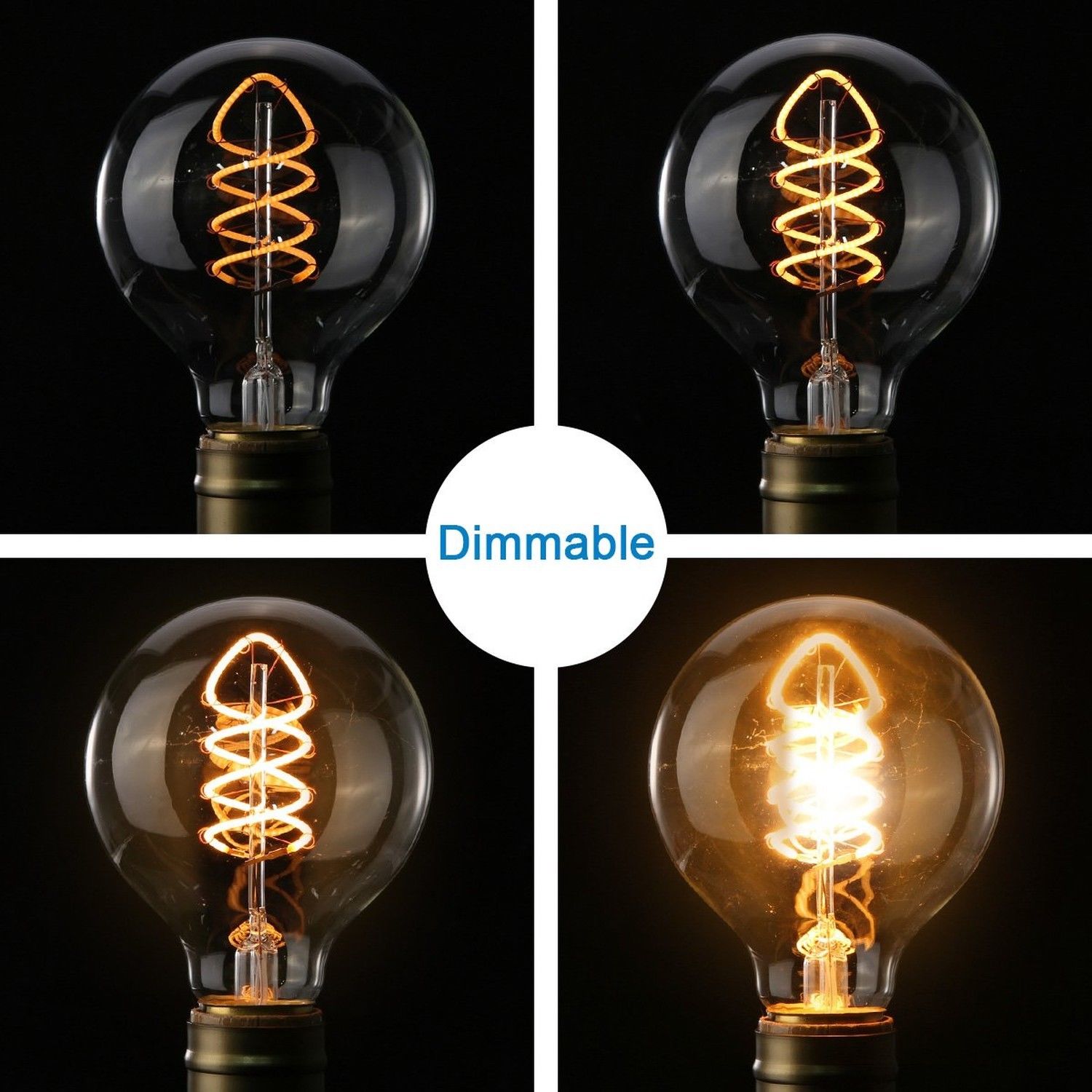 A60 St64 G80 G95 G125 Soft Spiral Led Filament Light Bulb - 4w ...