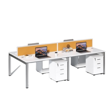 Modular Metal Bracket Desk Set for Team Workstations - Customizable for 2-8 People