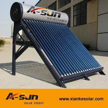Rooftop Unpressurized Solar Water Heater with Vacuum Tubes