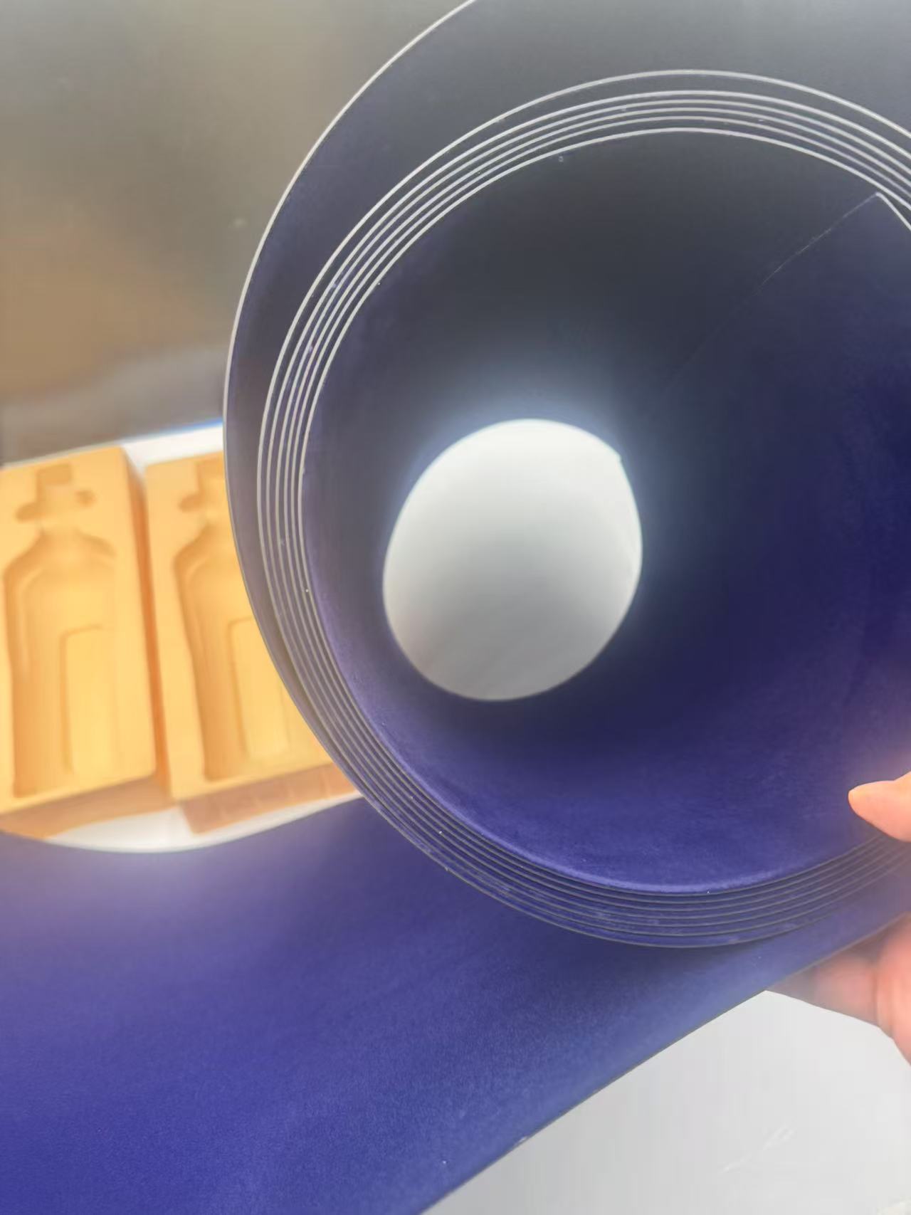 PVC/PS flocked film luxury packaging