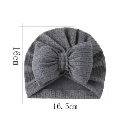 Wholesale Europe United New Baby Knitted Cotton Turban Big Bow Headscarf Hat
