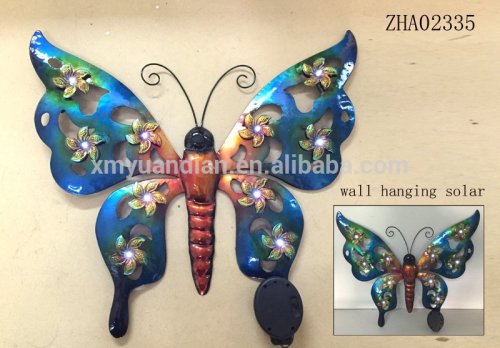 2017 Hot sale butterfly design wall hanging with solar light