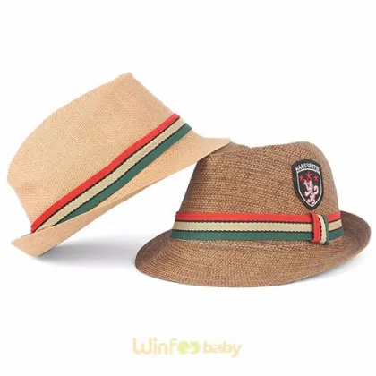 summer outdoor baby cheap panama hats kids boy short brim fedora hat