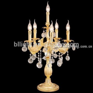 Golden color hotel luxury crystal table lamp