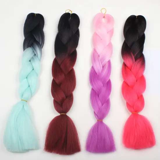 X-TRESS Ombre Color Hair Jumbo Braiding Hair Extensions Box Braids High Temperature Fiber Crochet Twist Jumbo Braids For Women