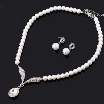 Hot Sale Pearl Necklace and Earring Set