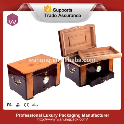 Luxury custom wooden cigar humidor assortment box for cigars