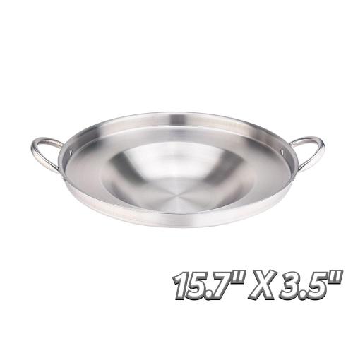 15.7 Inch Heavy Duty Stainless Steel Concave Comal