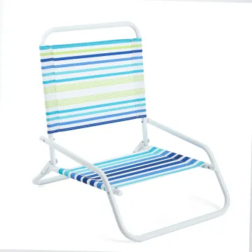 Compact Steel Tube Folding Beach Chair - Low Seat, Portable, and High Quality
