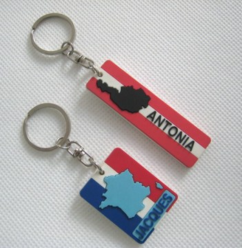 name keychain with flag &amp; map