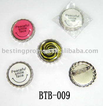 Bottle cap tin badge