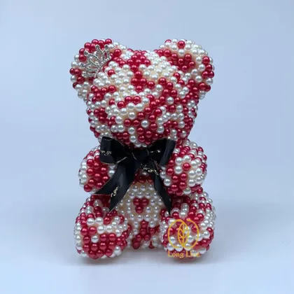 Luxurious Handcrafted PE Foam Bear Rose Teddy Bear with Pearl