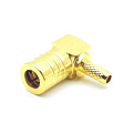 Right Angle Crimp SMB Female Cable Mount Connector