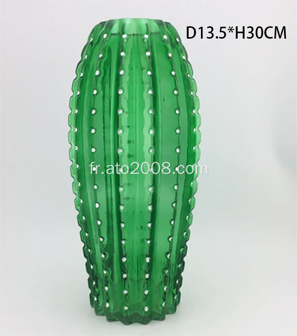 Vase en verre en forme de cactus