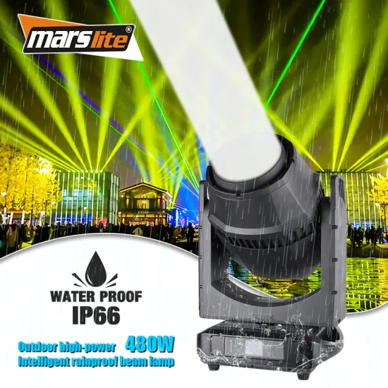 Marslite IP66 Waterproof 480W Outdoor Sky Beam Rotating Search Light for DJ Events, Concerts, and Stage Performance