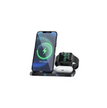 3-in-1 Portable Wireless Phone Charger Dock Station - Fast 15W Wireless Charging 2023