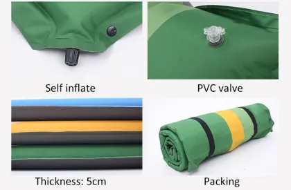 Waterproof PVC Air Bed Camping Mattress - Portable Double Flocked Sleeping Mat
