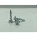 Slotted indented hex flange screws 10#-16*1 Pointed tail