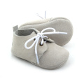 Scarpe Oxford per neonato grigie in vera pelle di colori puri