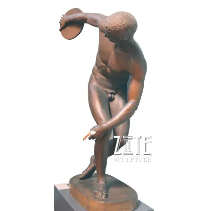 Myron famous design life size discobolus sculpture bronze man the discus thrower statue