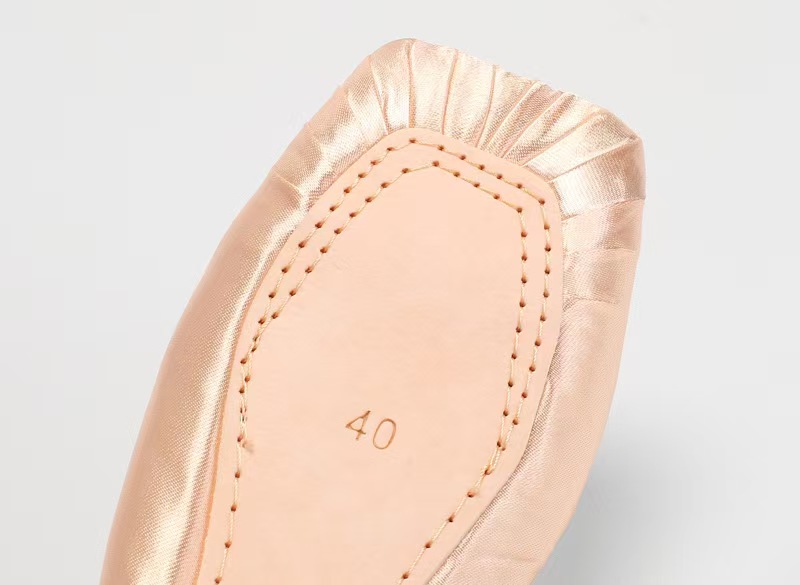 Satin vamp ballet shoes