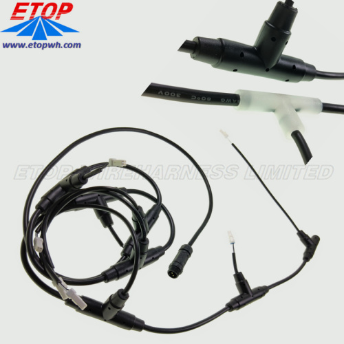 Molded JWPF Wire Harness with T Strain Relief